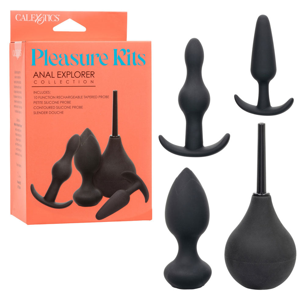 Pleasure Kits Anal Explorer Collection (Black) – Anal Toy Kit > Anal Range > Butt Plug Kits