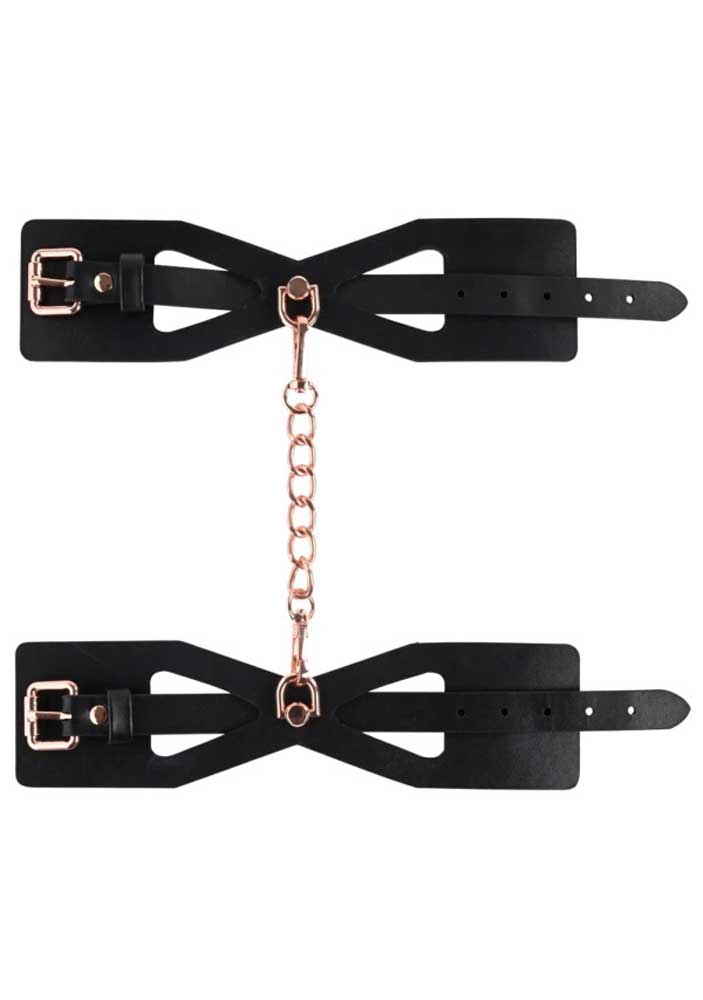 Sex & Mischief Brat Handcuffs in Rose Gold and Black Black > Bondage Gear > Restraints