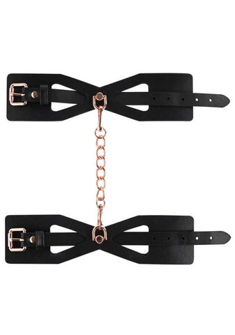 Sex & Mischief Brat Handcuffs in Rose Gold and Black Black > Bondage Gear > Restraints