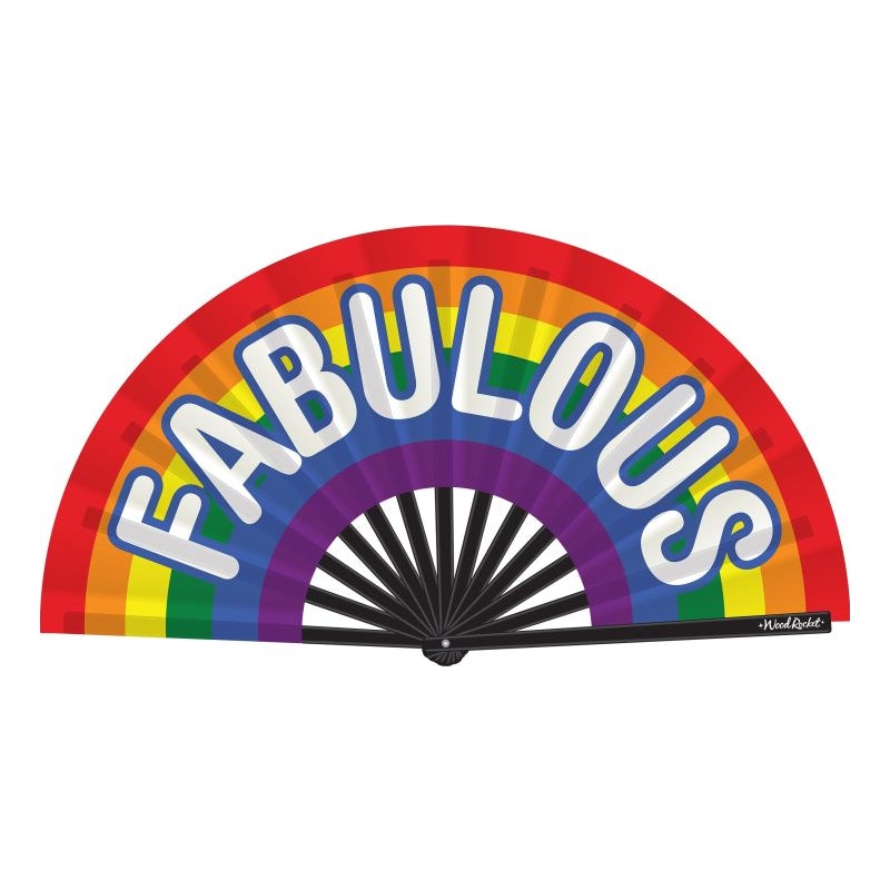 Fabulous Folding Fan with Colorful Rainbow Design > Clothes > Accessories