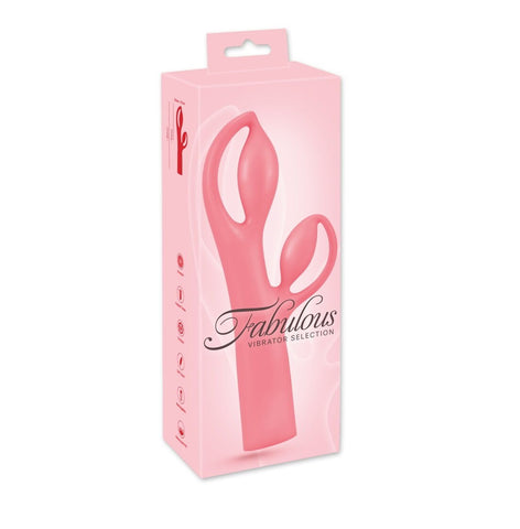 Fabulous Vibrator Pink Dual Motor Waterproof Rechargeable Silicone Vibrator Default Title VIBRATORS-RABBIT-MULTI