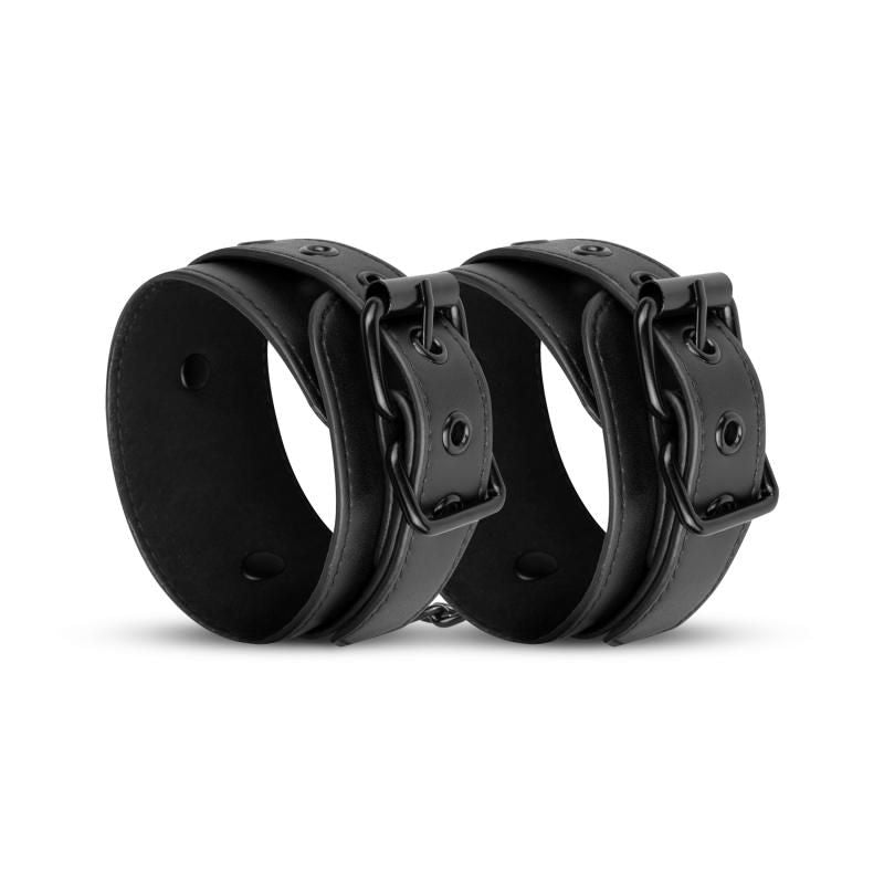 Faux Leather Handcuffs in Black for Intimate Bondage and Pleasure