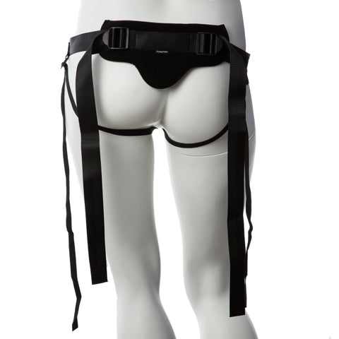 Gender Fluid Skylar Strap-On Harness One Size Black with Adjustable Nylon Straps and Padded Comfort Harnesses & Strap-Ons