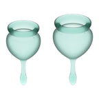 Feel Good Reusable Medical-Grade Silicone Menstrual Cup Set (Dark Green) > Essentials > Menstrual Products