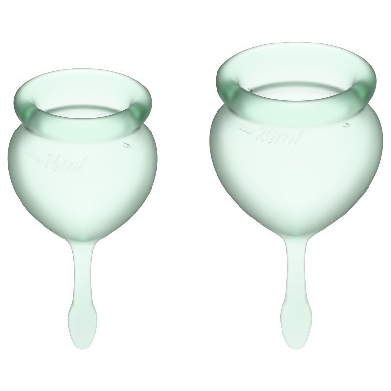 Feel Good Medical-Grade Silicone Reusable Menstrual Cup Set - Light Green > Essentials > Menstrual Products Main image