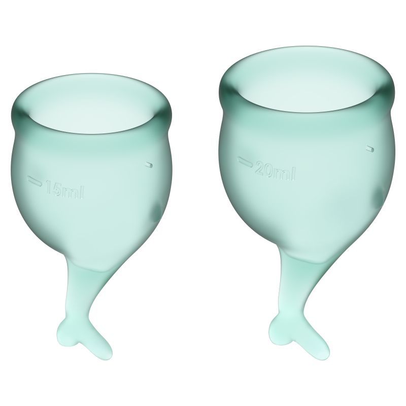 Feel Secure Medical-Grade Silicone Menstrual Cup 2pcs (Dark Green) > Essentials > Menstrual Products Main image