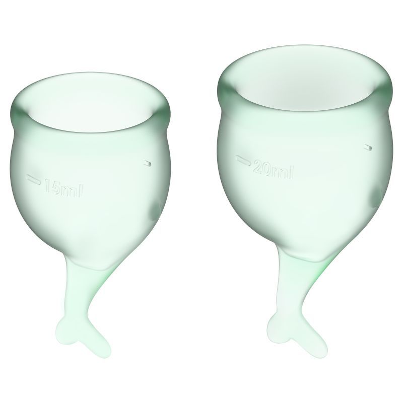 Feel Secure – Medical-Grade Silicone Reusable Menstrual Cup 2pcs (Light Green) > Essentials > Menstrual Products Main image