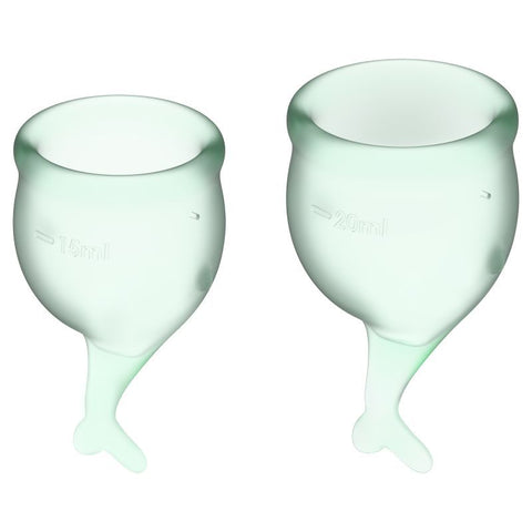Feel Secure Menstrual Cup Light Green 2pcs Feminine Care
