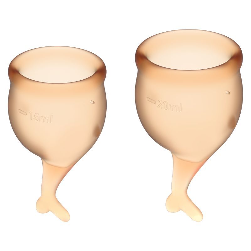 Feel Secure – Medical-Grade Silicone Menstrual Cup Set 2 Pieces (Orange) > Essentials > Menstrual Products Main image