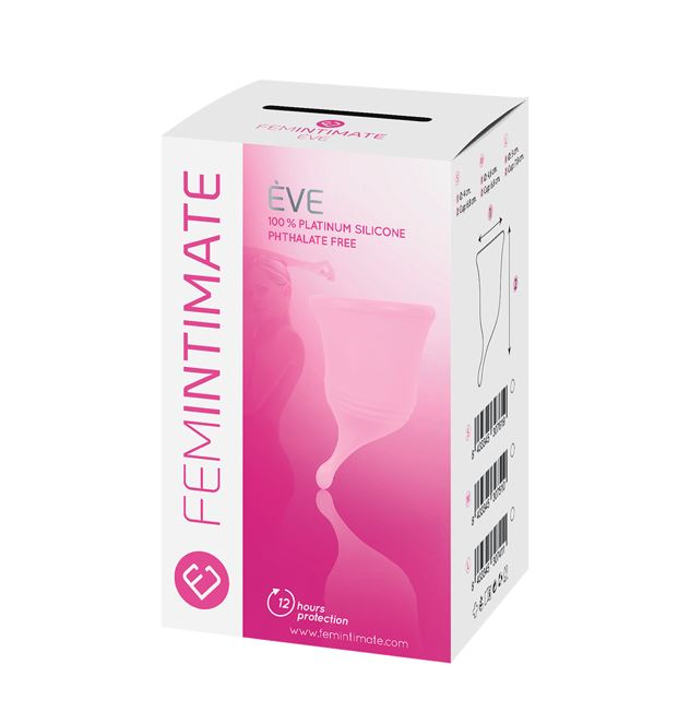 Femintimate Eve Cup L Rosa Medical Grade Silicone Menstrual Cup 5 cm Diameter 7.8 cm Height Feminine Care