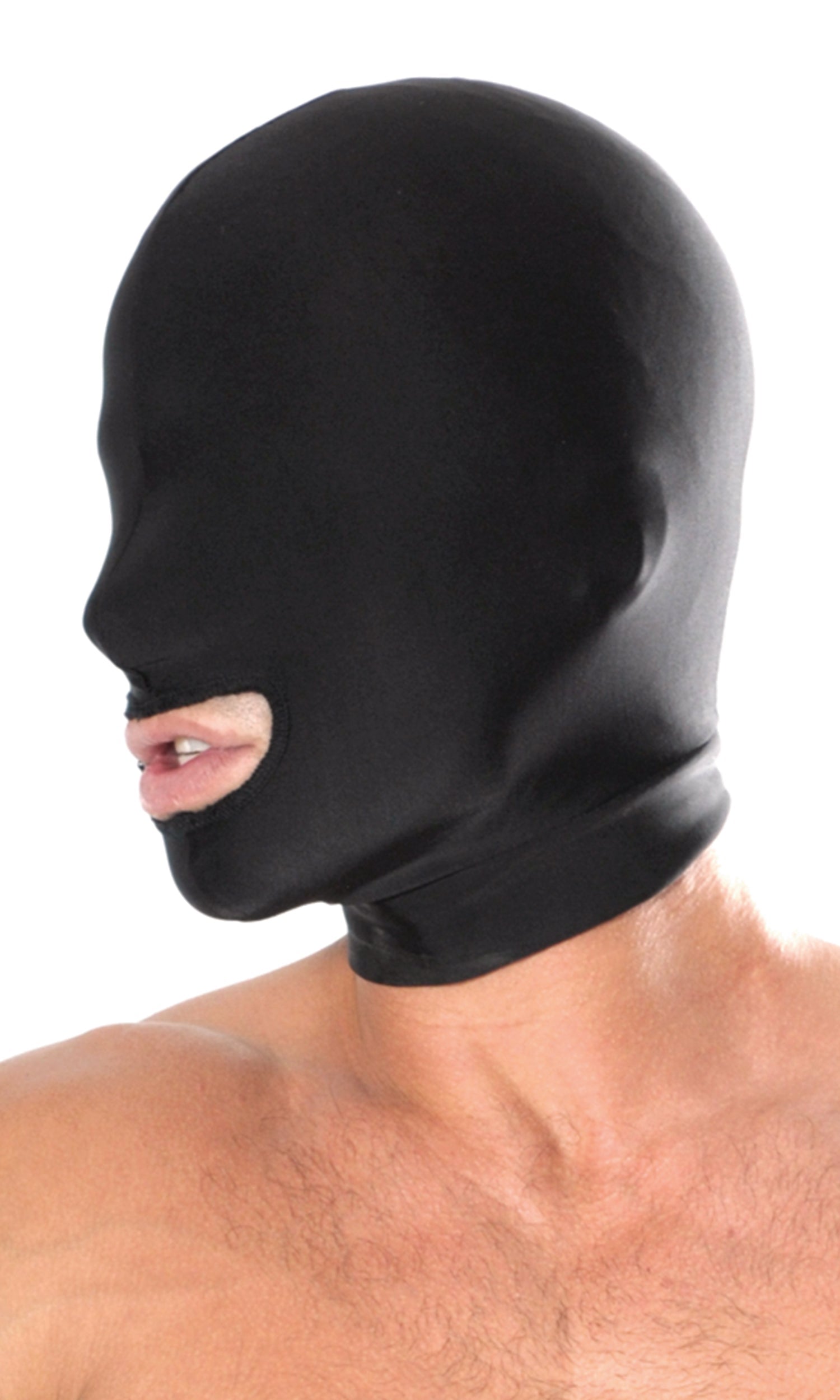 Fetish Fantasy Series Spandex Open Mouth Hood Black Hood > Bondage Gear > Bondage Hoods Main image