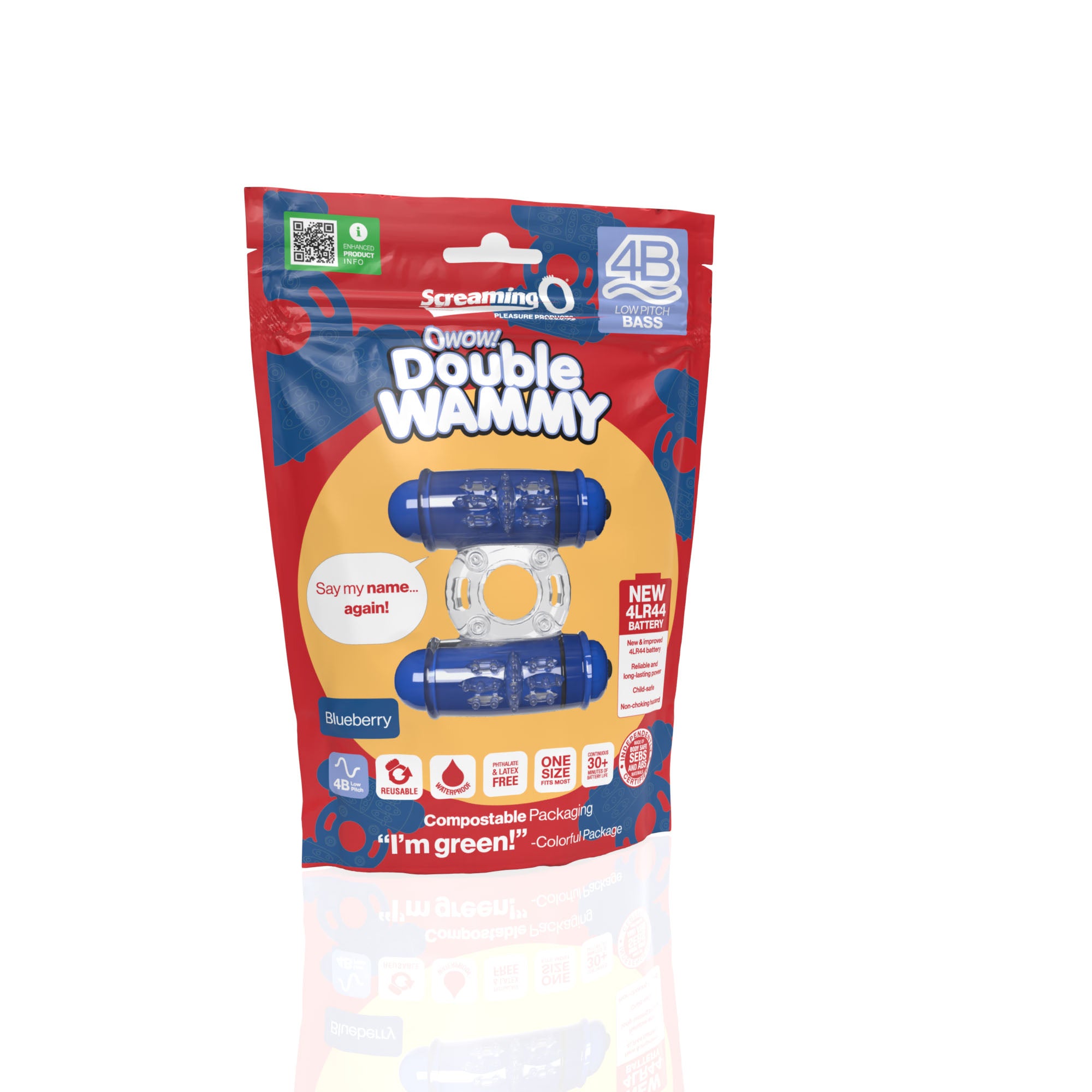 Screaming O 4B Double Wammy Vibrating Ring Blueberry One Size > Cock Ring > Vibrating