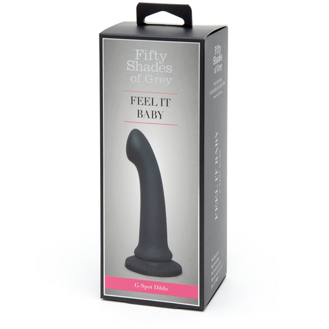 Fifty Shades of Grey Feel It Baby Black G-Spot Dildo Slimline Silicone 100% Waterproof with Suction Cup Base DONGS