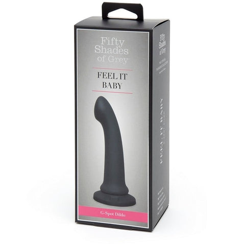 Fifty Shades of Grey Feel It Baby Black G-Spot Dildo Slimline Silicone 100% Waterproof with Suction Cup Base DONGS