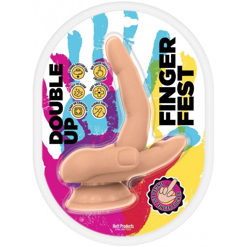 Finger Fest Dildo Double Up 4.75 Inch Flesh – Silicone Suction Cup Dildo > Dildos > Other Dildos