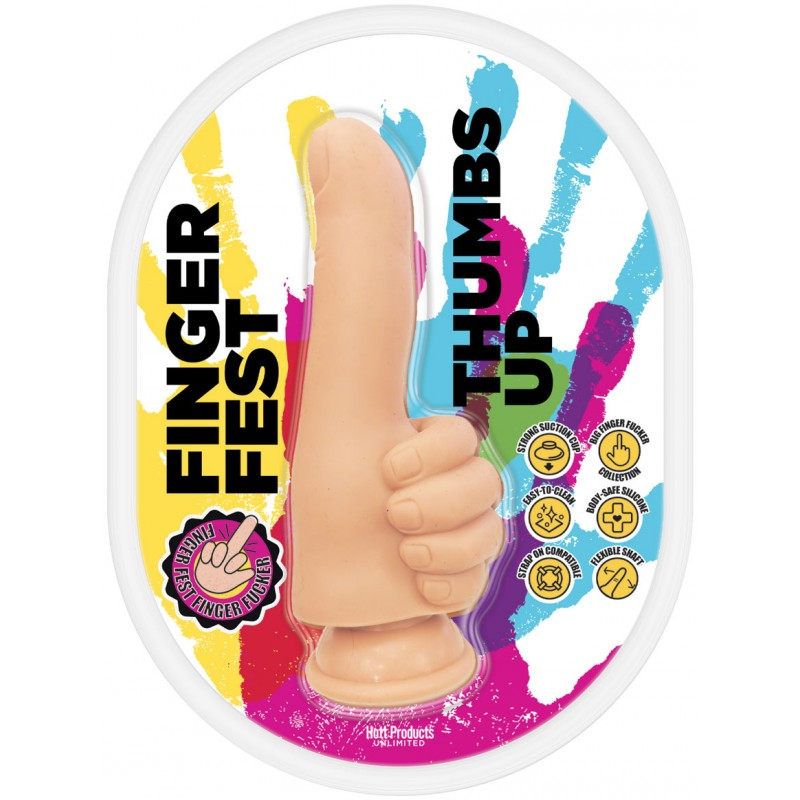 Finger Fest Dildo Thumbs Up 4.75 Inch Flesh Secondary image