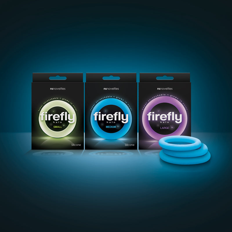 Firefly Halo Glow in Dark Clear Medium Silicone Cock Ring > Cock Ring > Single