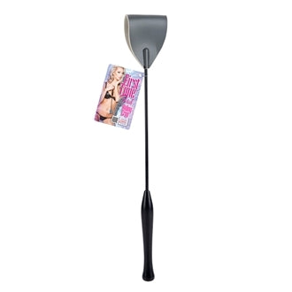 First Time Fetish Riding Crop With Black Handle and Wide PVC Tip 8.25 Inch x 6.25 Inch Whips & Paddles