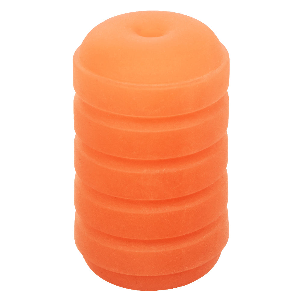 Pop Sock Ribbed Reversible Stroker Soft Tight Stretchy Material Orange > Sex Toys For Men > Masturbators Cup