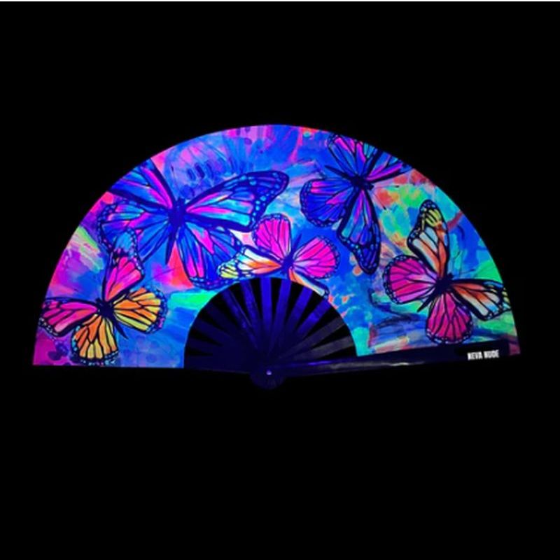Flutter By Butterfly Blacklight Folding Fan Secondary image