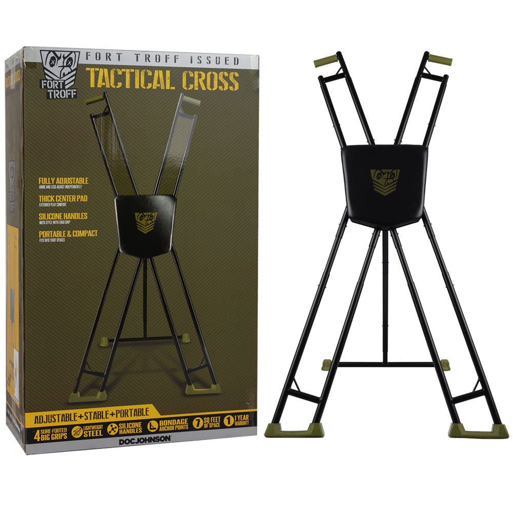 Fort Troff Tactical Cross – Adjustable Steel Restraint Frame Black Sex Furniture