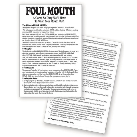 Foul Mouth Card Game for 2-6 Players - Fun Challenge Games