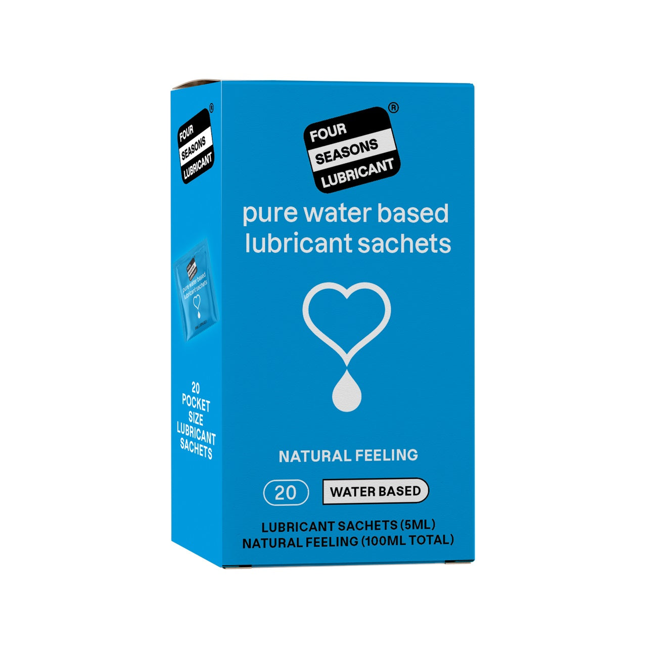 Four Seasons Personal Lubricant Sachet 20 Pack Water Based 5ml Each Natural Feeling Water Based Lube