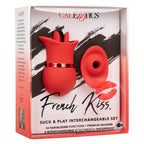 French Kiss Suck & Play Interchangeable Set – 12 Function Vibration and Suction Toy > Vibrators > Ladies > Clitoral Vibrators and Stimulators