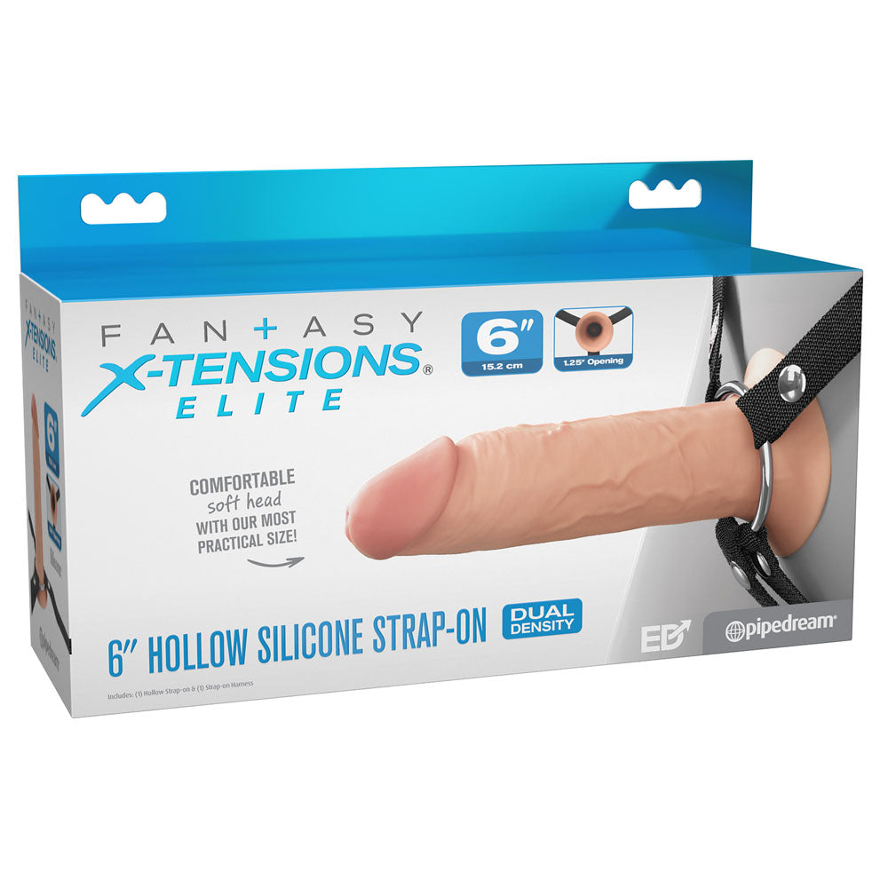 Fx Elite 6 Inch Silicone Hollow Strap On Flesh Strap-ons Hollow