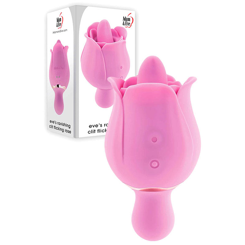 Adam & Eve Eves Ravishing Rose (Pink) – USB Rechargeable Clitoral Flicking Stimulator Pink STIMULATORS