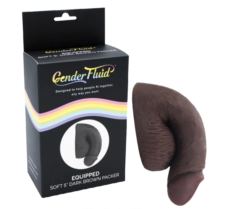 Gender Fluid Equipped Soft Packer 5 Inch Dark Brown Realistic Soft Prosthetic Default Title > Gender > Packers