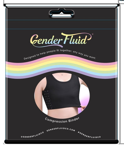 Gender Fluid Chest Compression Binder Black Large Size 32-36 Black Compression Binders