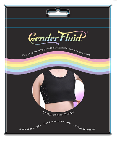 Gender Fluid Chest Compression Binder Black 2XL Unisex Fit 36-39 Inches Default Title Compression Binders