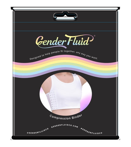 Gender Fluid White Large Chest Compression Binder with Adjustable Side Closure Default Title Compression Binders
