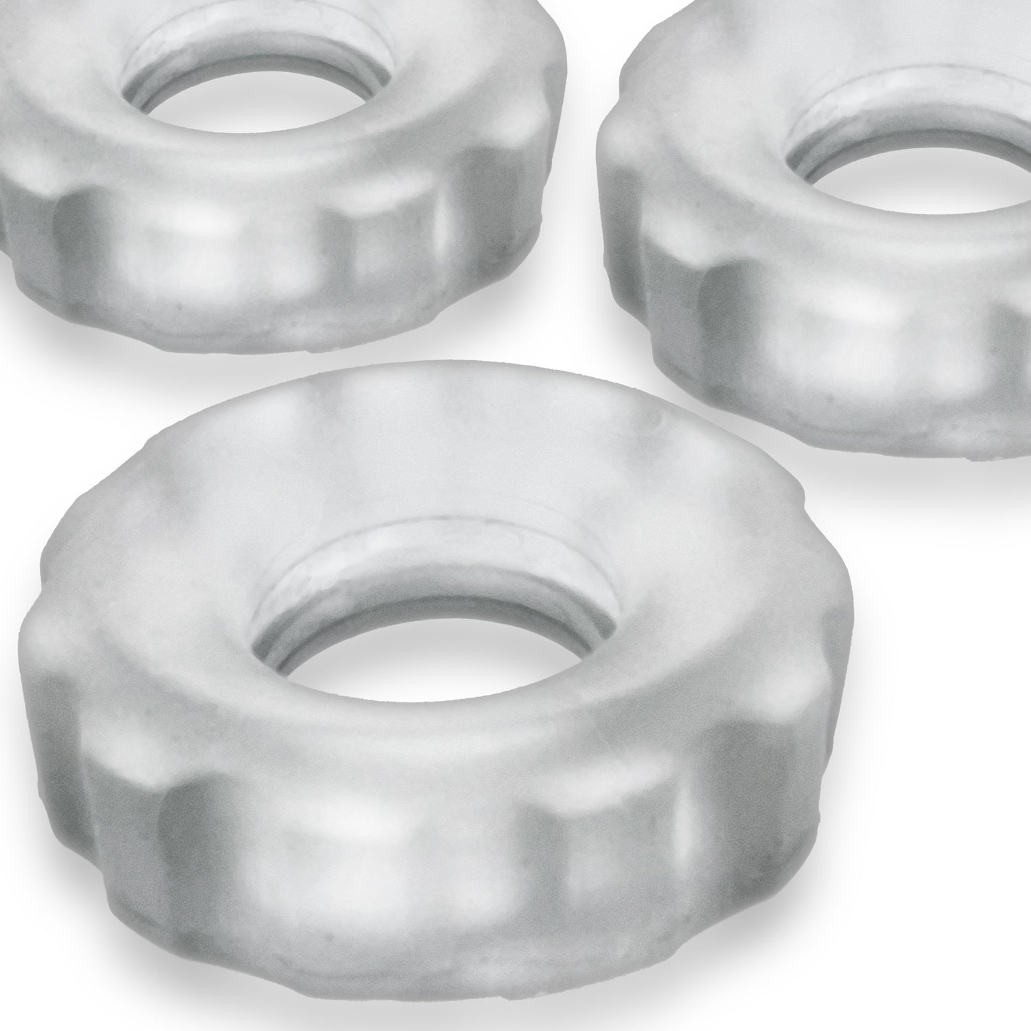 Super Hunkyjunk Three Piece Cockrings Clear Ice > Cock Ring > Sets