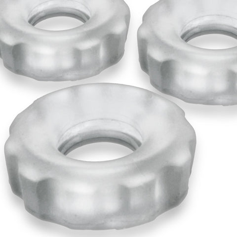 Super Hunkyjunk Three Piece Cockrings Clear Ice > Cock Ring > Sets