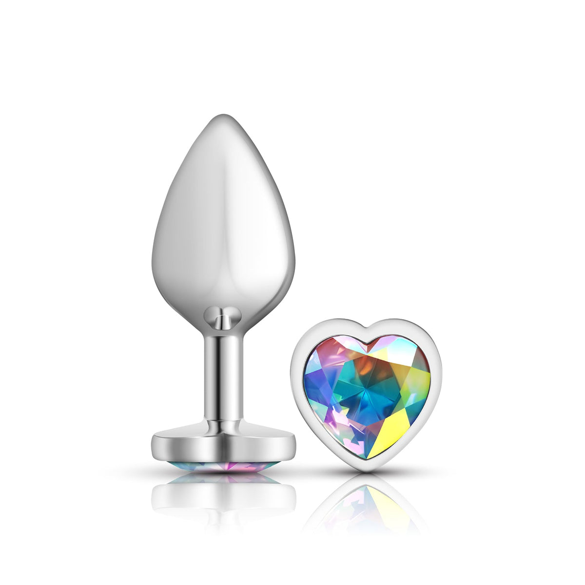 Cheeky Charms Heart Jewel Butt Plug Silver / Clear Jewel