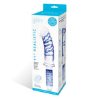 Glas 11 Inch Realistic Double Ended Blue and White Glass Dildo With Handle > Glass > Dildos