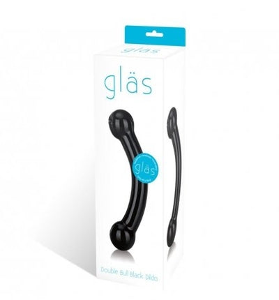 Glas 5.5 Inch Double Bull Black Glass Dildo Default Title DONGS Glass