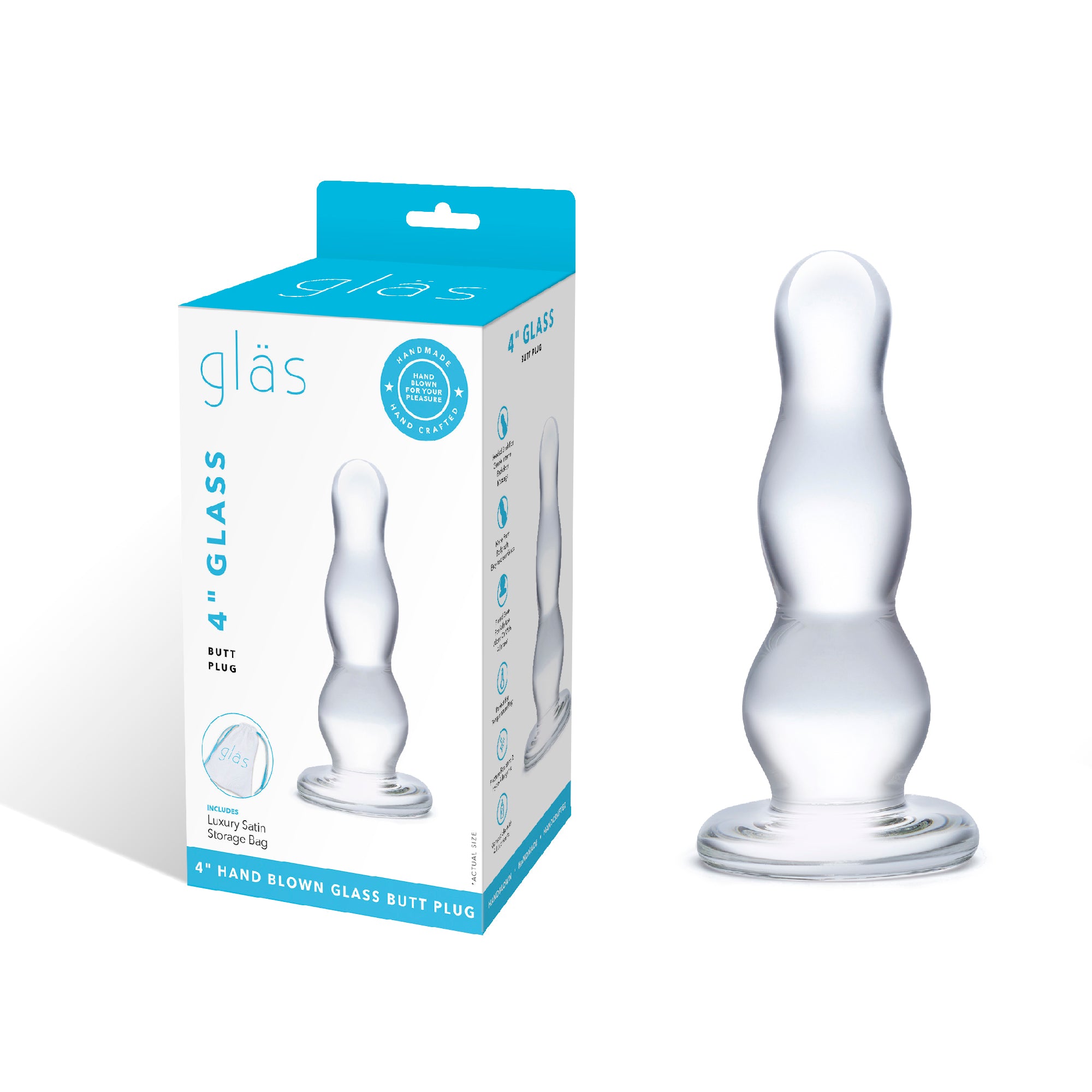 Glas 4 Inch Graduated Bulb Butt Plug > Glass > Toys