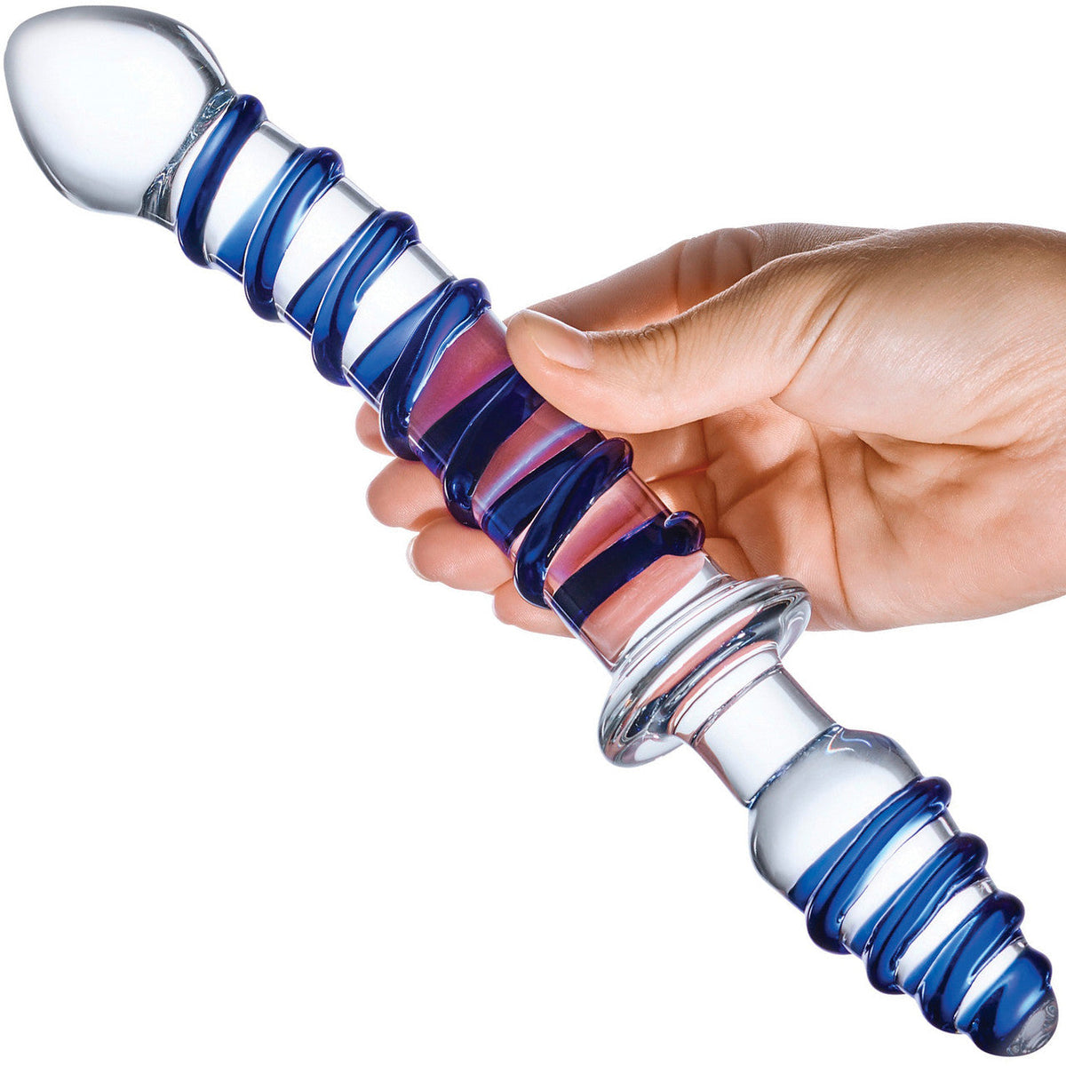 Glas Mr. Swirly 10 Inch Double-Ended Dildo and Butt Plug > Glass > Toys