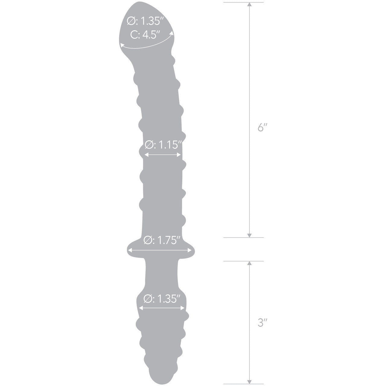 Glas Mr. Swirly 10 Inch Double-Ended Dildo and Butt Plug > Glass > Toys