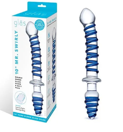 Glas Mr. Swirly 10 Inch Double-Ended Dildo and Butt Plug Default Title > Glass > Toys