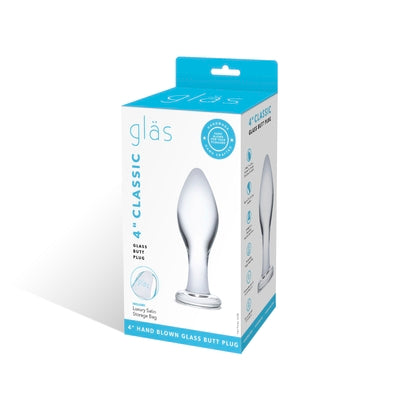 Glas 4 Inch Classic Clear Glass Butt Plug with Flared Base Default Title GLASS TOYS