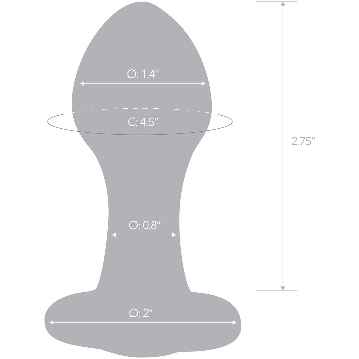 Glas 3.5 Inch Bling Bling Glass Butt Plug With Gem Base in Clear or Dark Hue > Glass > Toys