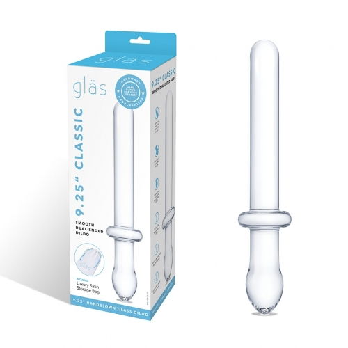 Glas 9.25" Classic Smooth Dual-Ended Clear Borosilicate Glass Dildo Clear DONGS Glass
