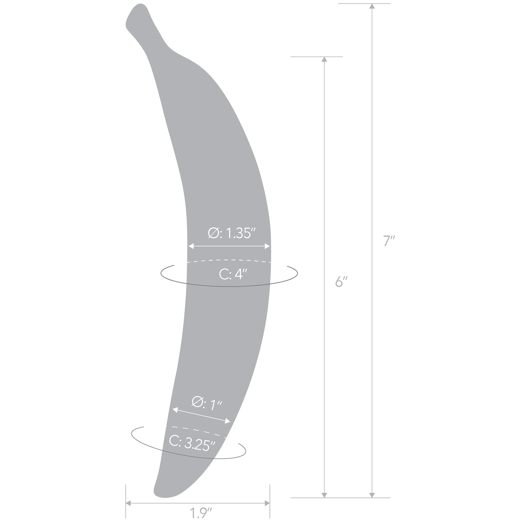 Glas Banana Joy 7 Inch Handblown Glass Dildo > Glass > Dildos