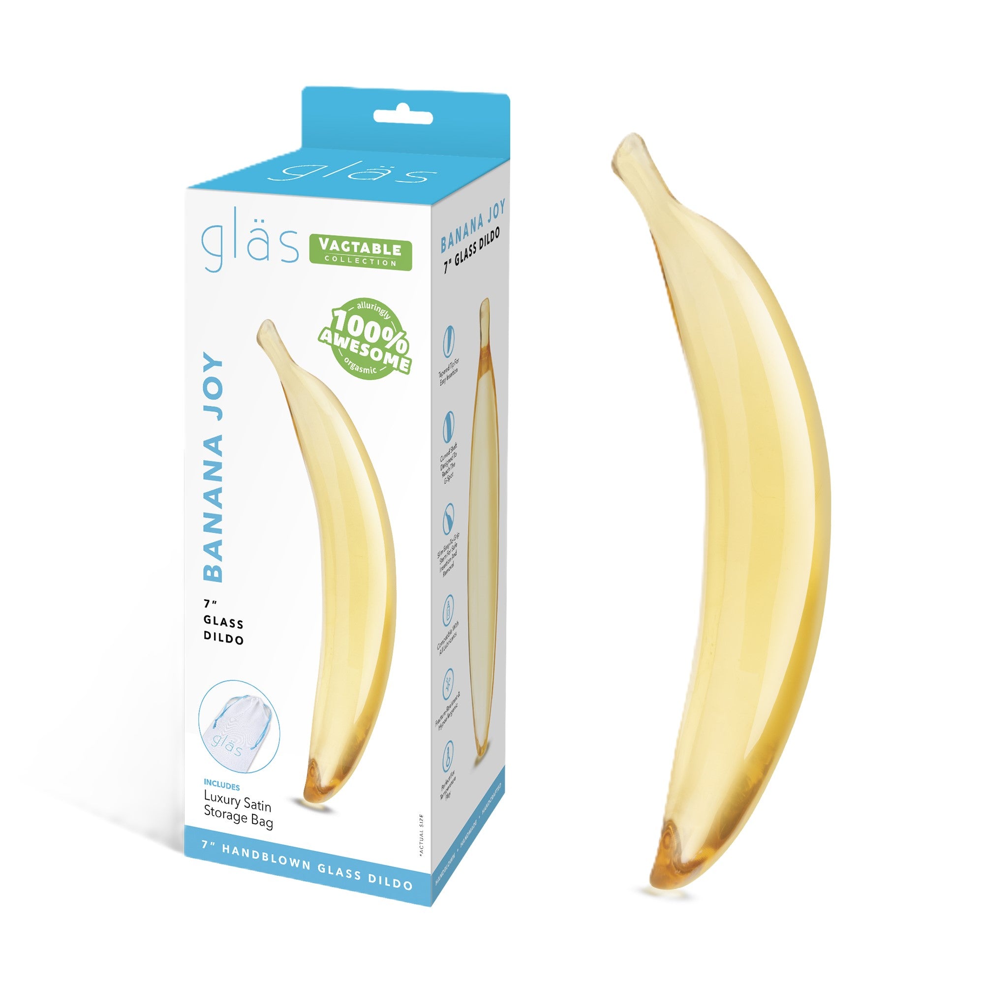 Glas Banana Joy 7 Inch Handblown Glass Dildo Default Title > Glass > Dildos Main image