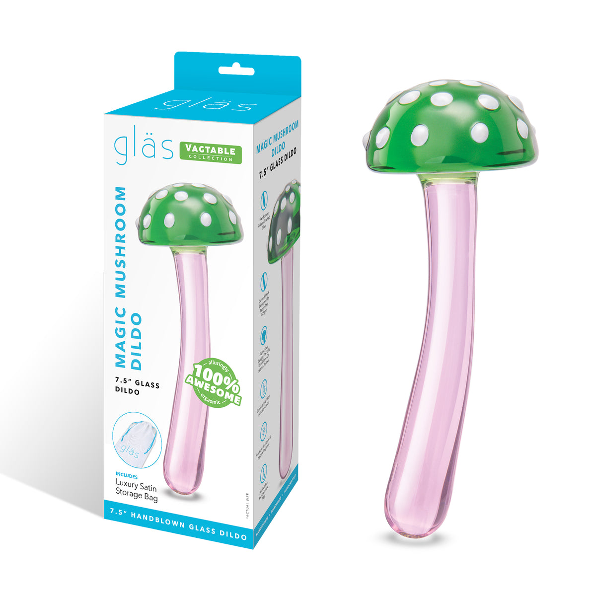 Glas Magic Mushroom 7.5 Inch Glass Dildo Default Title > Glass > Dildos