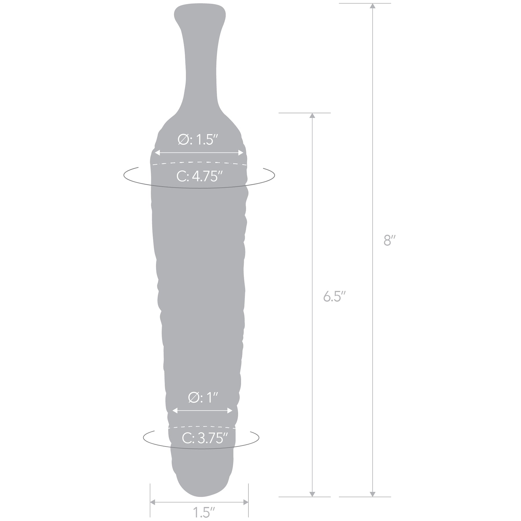 Glas Cornstar 8 Inch Textured Glass Dildo > Glass > Dildos